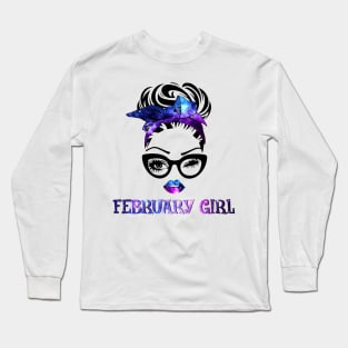 February Girl Galaxy Long Sleeve T-Shirt